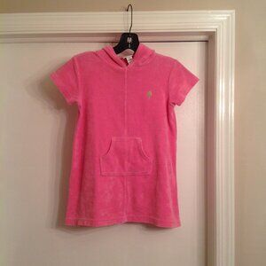 Girl's Hot Pink Lilly Pulitzer Beach Terry Cloth Hoodie Hooded Dress 6